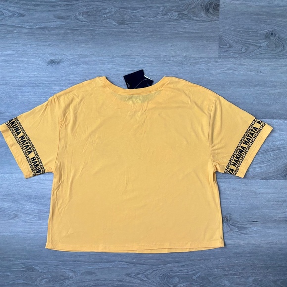 NWT DISNEY Lion King HAKUNA MATATA Graphic Yellow Cropped T Shirt Women’s Sz XL - Picture 5 of 10